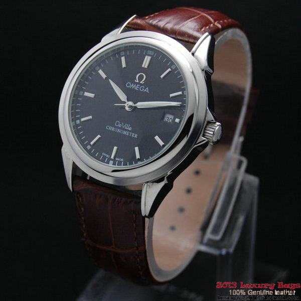 OMEGA DE VILLE Chronometer Steel on Brown Strap OM77307 OMEGA DE VILLE Chronometer Steel on Brown Strap OM77307