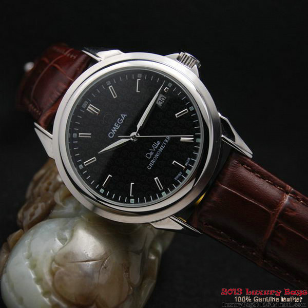 OMEGA DE VILLE Chronometer Steel on Brown Strap OM77307 OMEGA DE VILLE Chronometer Steel on Brown Strap OM77307