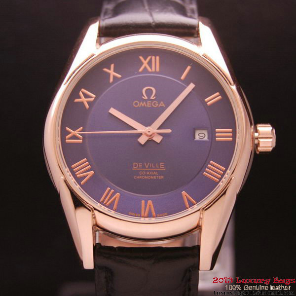OMEGA DE VILLE Co-AXIAL CHRONOMETER Red Gold on Black Leather Strap OM77026 OMEGA DE VILLE Co-AXIAL CHRONOMETER Red Gold on Black Leather Strap OM77026