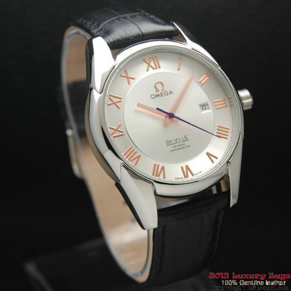 OMEGA DE VILLE Co-AXIAL CHRONOMETER Steel on Black Leather Strap OM77002 OMEGA DE VILLE Co-AXIAL CHRONOMETER Steel on Black Leather Strap OM77002