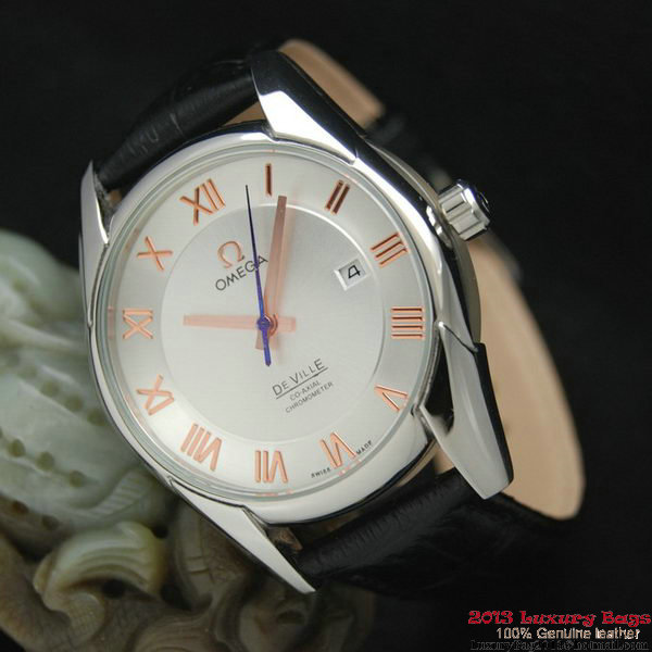 OMEGA DE VILLE Co-AXIAL CHRONOMETER Steel on Black Leather Strap OM77002 OMEGA DE VILLE Co-AXIAL CHRONOMETER Steel on Black Leather Strap OM77002
