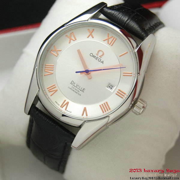 OMEGA DE VILLE Co-AXIAL CHRONOMETER Steel on Black Leather Strap OM77002 OMEGA DE VILLE Co-AXIAL CHRONOMETER Steel on Black Leather Strap OM77002