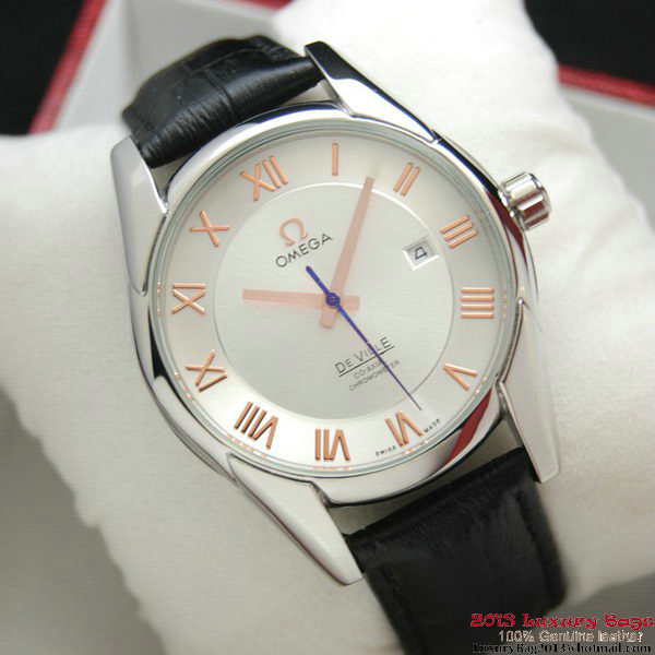 OMEGA DE VILLE Co-AXIAL CHRONOMETER Steel on Black Leather Strap OM77002 OMEGA DE VILLE Co-AXIAL CHRONOMETER Steel on Black Leather Strap OM77002