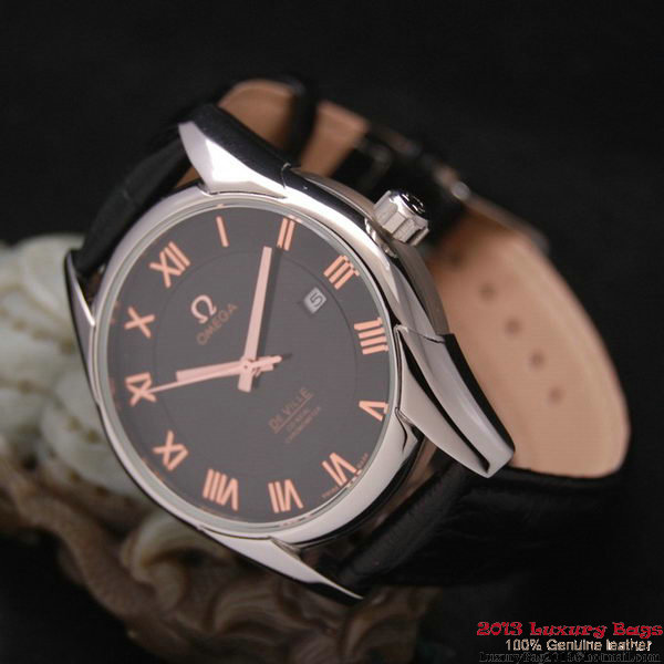 OMEGA DE VILLE Co-AXIAL CHRONOMETER Steel on Black Leather Strap OM77006 OMEGA DE VILLE Co-AXIAL CHRONOMETER Steel on Black Leather Strap OM77006