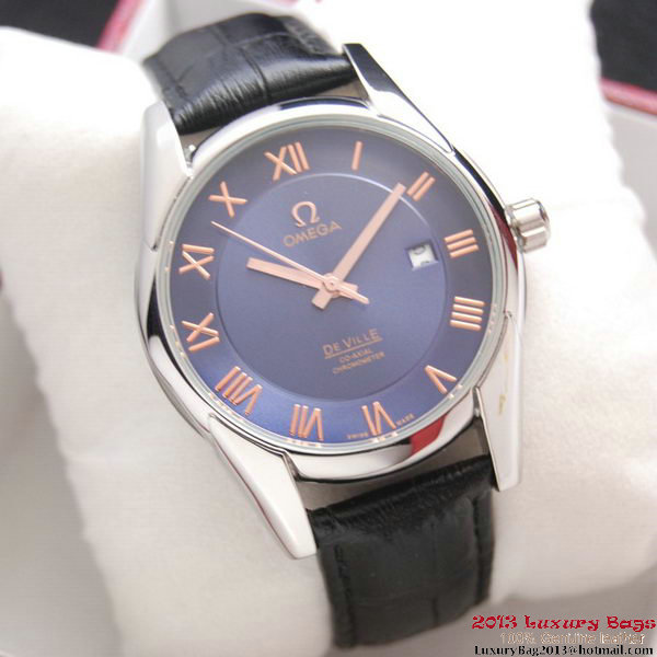 OMEGA DE VILLE Co-AXIAL CHRONOMETER Steel on Black Leather Strap OM77010 OMEGA DE VILLE Co-AXIAL CHRONOMETER Steel on Black Leather Strap OM77010