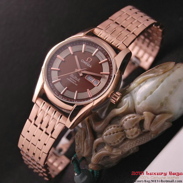 OMEGA DE VILLE HOUR VISION ANNUAL CALENDAR Red Gold on Red Gold Strap OM77129 OMEGA DE VILLE HOUR VISION ANNUAL CALENDAR Red Gold on Red Gold Strap OM77129