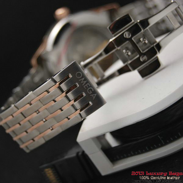 OMEGA DE VILLE HOUR VISION ANNUAL CALENDAR Red Gold on Steel Strap OM77125 OMEGA DE VILLE HOUR VISION ANNUAL CALENDAR Red Gold on Steel Strap OM77125