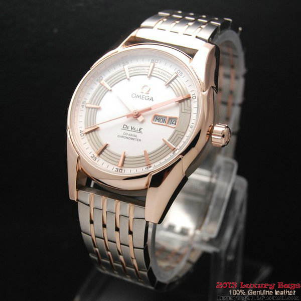 OMEGA DE VILLE HOUR VISION ANNUAL CALENDAR Red Gold on Steel Strap OM77125 OMEGA DE VILLE HOUR VISION ANNUAL CALENDAR Red Gold on Steel Strap OM77125