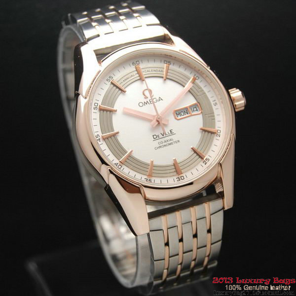 OMEGA DE VILLE HOUR VISION ANNUAL CALENDAR Red Gold on Steel Strap OM77125 OMEGA DE VILLE HOUR VISION ANNUAL CALENDAR Red Gold on Steel Strap OM77125