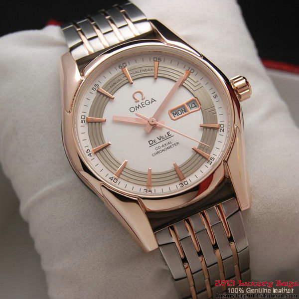 OMEGA DE VILLE HOUR VISION ANNUAL CALENDAR Red Gold on Steel Strap OM77125 OMEGA DE VILLE HOUR VISION ANNUAL CALENDAR Red Gold on Steel Strap OM77125
