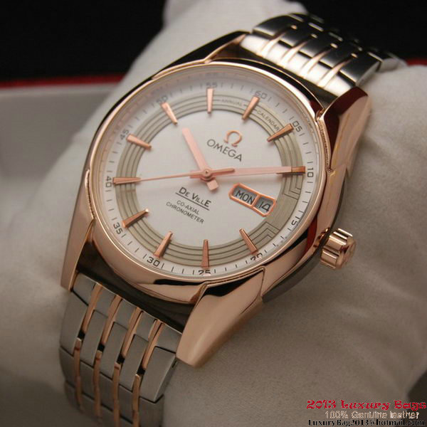 OMEGA DE VILLE HOUR VISION ANNUAL CALENDAR Red Gold on Steel Strap OM77125 OMEGA DE VILLE HOUR VISION ANNUAL CALENDAR Red Gold on Steel Strap OM77125