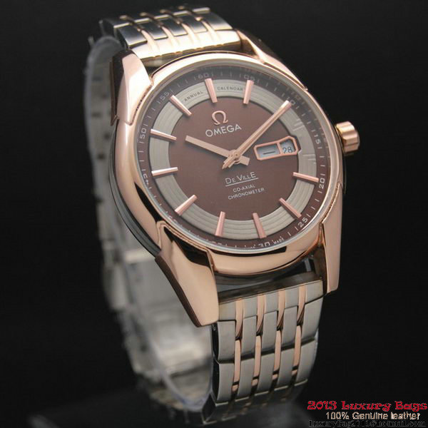 OMEGA DE VILLE HOUR VISION ANNUAL CALENDAR Red Gold on Steel Strap OM77126 OMEGA DE VILLE HOUR VISION ANNUAL CALENDAR Red Gold on Steel Strap OM77126