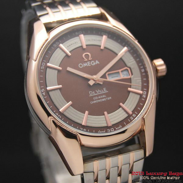OMEGA DE VILLE HOUR VISION ANNUAL CALENDAR Red Gold on Steel Strap OM77126 OMEGA DE VILLE HOUR VISION ANNUAL CALENDAR Red Gold on Steel Strap OM77126