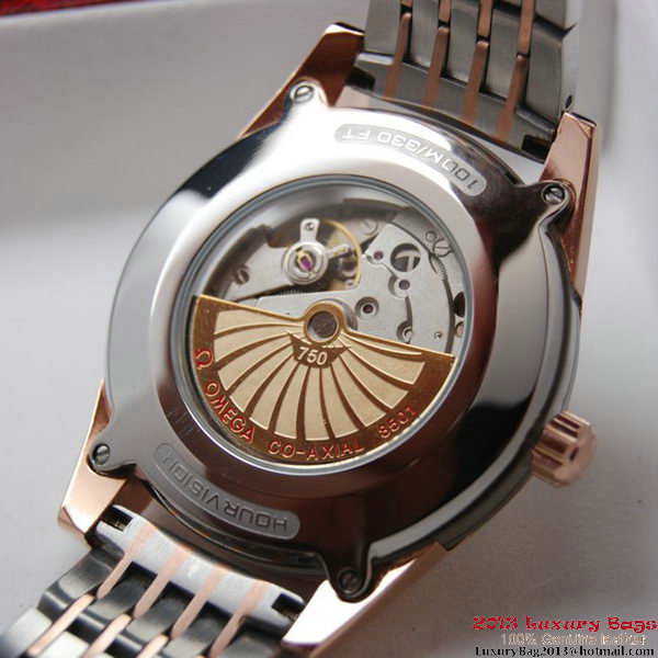 OMEGA DE VILLE HOUR VISION ANNUAL CALENDAR Red Gold on Steel Strap OM77127 OMEGA DE VILLE HOUR VISION ANNUAL CALENDAR Red Gold on Steel Strap OM77127