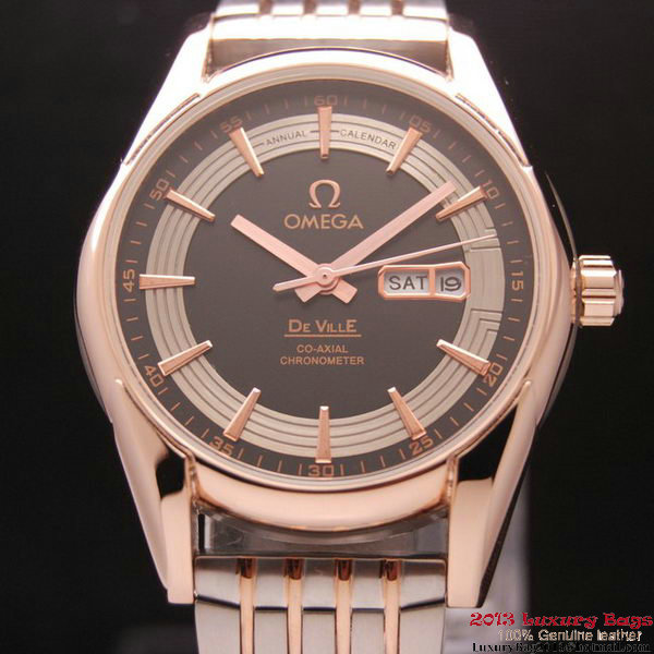 OMEGA DE VILLE HOUR VISION ANNUAL CALENDAR Red Gold on Steel Strap OM77127 OMEGA DE VILLE HOUR VISION ANNUAL CALENDAR Red Gold on Steel Strap OM77127