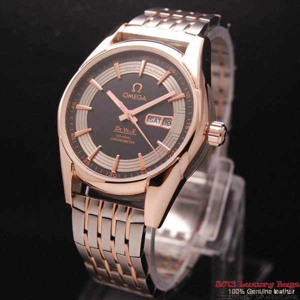 OMEGA DE VILLE HOUR VISION ANNUAL CALENDAR Red Gold on Steel Strap OM77127 OMEGA DE VILLE HOUR VISION ANNUAL CALENDAR Red Gold on Steel Strap OM77127