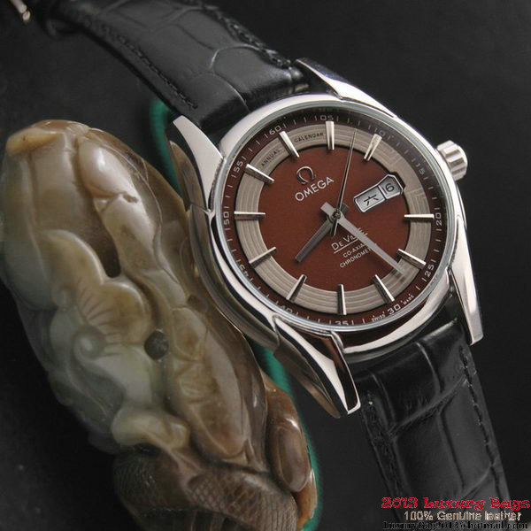 OMEGA DE VILLE HOUR VISION ANNUAL CALENDAR Steel on Black Leather Strap OM77110 OMEGA DE VILLE HOUR VISION ANNUAL CALENDAR Steel on Black Leather Strap OM77110