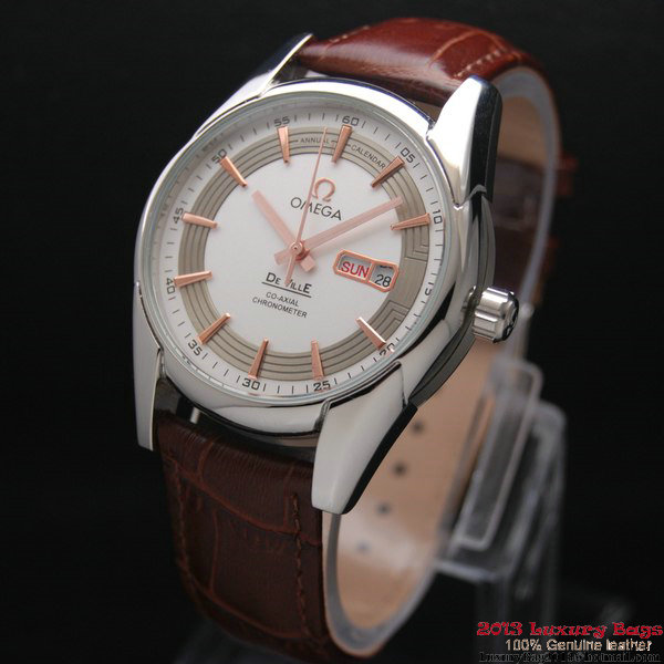OMEGA DE VILLE HOUR VISION ANNUAL CALENDAR Steel on Brown Leather Strap OM77101 OMEGA DE VILLE HOUR VISION ANNUAL CALENDAR Steel on Brown Leather Strap OM77101