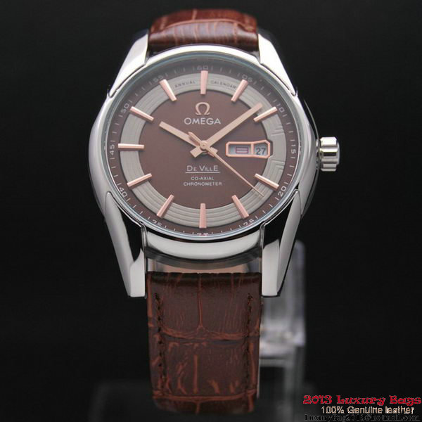 OMEGA DE VILLE HOUR VISION ANNUAL CALENDAR Steel on Brown Leather Strap OM77103 OMEGA DE VILLE HOUR VISION ANNUAL CALENDAR Steel on Brown Leather Strap OM77103