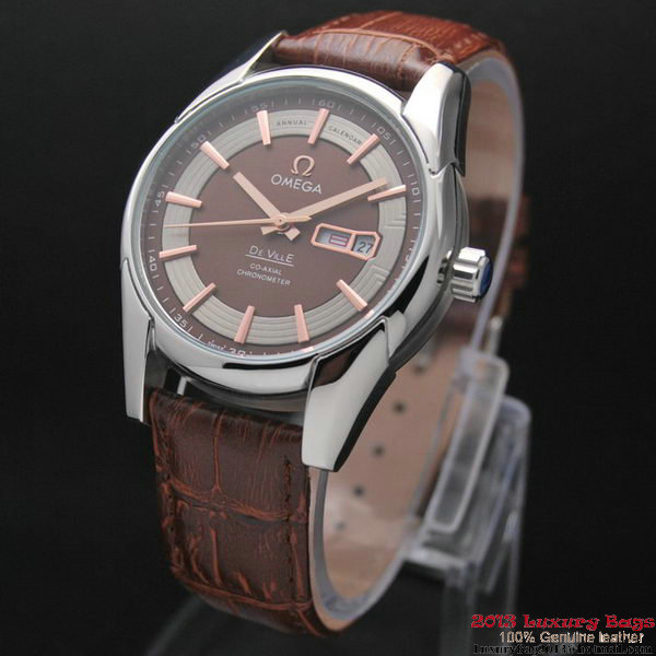OMEGA DE VILLE HOUR VISION ANNUAL CALENDAR Steel on Brown Leather Strap OM77103 OMEGA DE VILLE HOUR VISION ANNUAL CALENDAR Steel on Brown Leather Strap OM77103