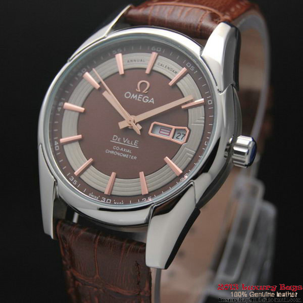 OMEGA DE VILLE HOUR VISION ANNUAL CALENDAR Steel on Brown Leather Strap OM77103 OMEGA DE VILLE HOUR VISION ANNUAL CALENDAR Steel on Brown Leather Strap OM77103
