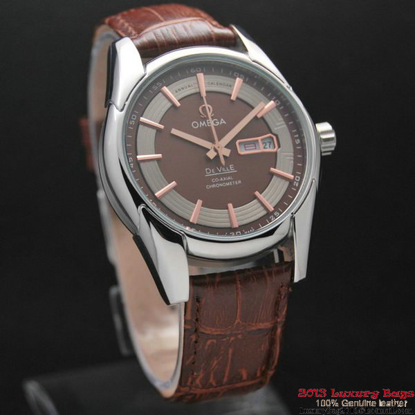 OMEGA DE VILLE HOUR VISION ANNUAL CALENDAR Steel on Brown Leather Strap OM77103 OMEGA DE VILLE HOUR VISION ANNUAL CALENDAR Steel on Brown Leather Strap OM77103