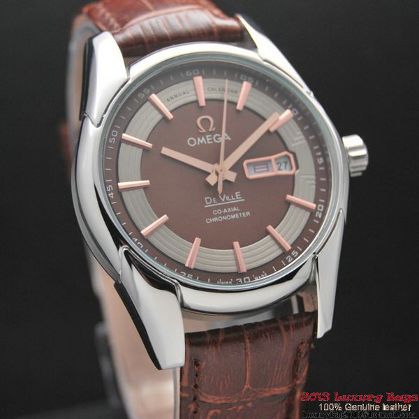 OMEGA DE VILLE HOUR VISION ANNUAL CALENDAR Steel on Brown Leather Strap OM77103 OMEGA DE VILLE HOUR VISION ANNUAL CALENDAR Steel on Brown Leather Strap OM77103