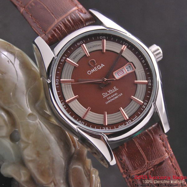 OMEGA DE VILLE HOUR VISION ANNUAL CALENDAR Steel on Brown Leather Strap OM77103 OMEGA DE VILLE HOUR VISION ANNUAL CALENDAR Steel on Brown Leather Strap OM77103