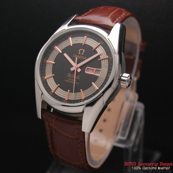 OMEGA DE VILLE HOUR VISION ANNUAL CALENDAR Steel on Brown Leather Strap OM77105 OMEGA DE VILLE HOUR VISION ANNUAL CALENDAR Steel on Brown Leather Strap OM77105