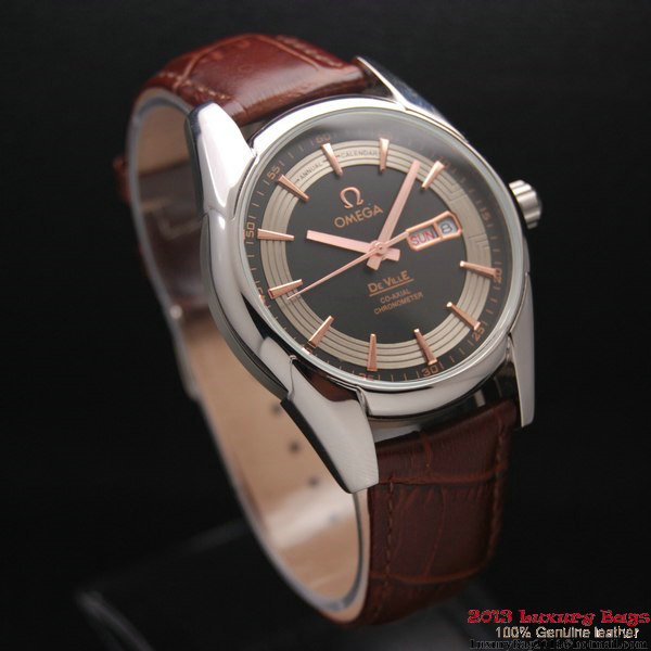 OMEGA DE VILLE HOUR VISION ANNUAL CALENDAR Steel on Brown Leather Strap OM77105 OMEGA DE VILLE HOUR VISION ANNUAL CALENDAR Steel on Brown Leather Strap OM77105