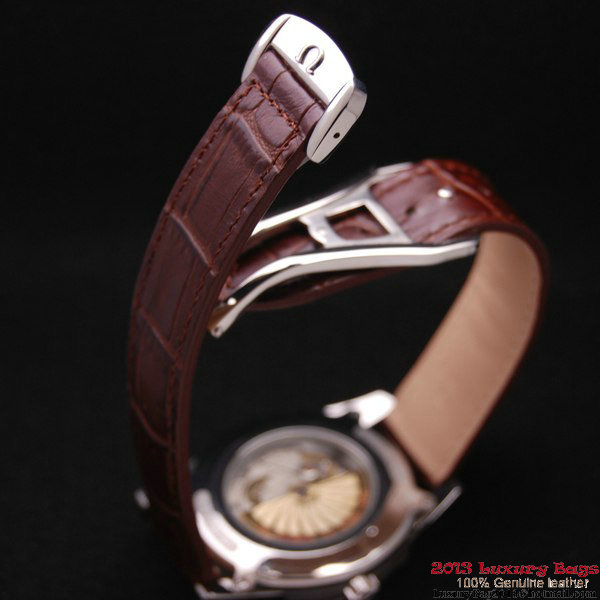 OMEGA DE VILLE HOUR VISION ANNUAL CALENDAR Steel on Brown Leather Strap OM77111 OMEGA DE VILLE HOUR VISION ANNUAL CALENDAR Steel on Brown Leather Strap OM77111