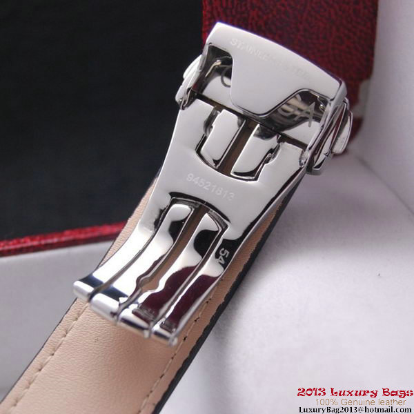 OMEGA DE VILLE Tourbillon Watches Steel on Black Leather Strap Om7008