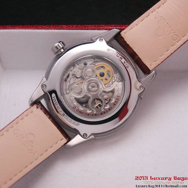 OMEGA DE VILLE Tourbillon Watches Steel on Brown Leather Strap Om7007 OMEGA DE VILLE Tourbillon Watches Steel on Brown Leather Strap Om7007