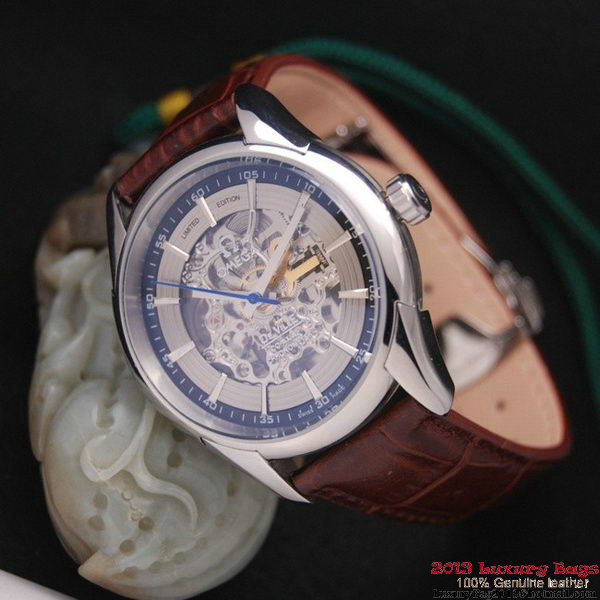 OMEGA DE VILLE Tourbillon Watches Steel on Brown Leather Strap Om7007 OMEGA DE VILLE Tourbillon Watches Steel on Brown Leather Strap Om7007