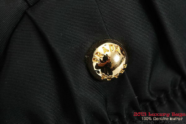Prada Gaufre Fabric Top Handle Bag BN1788 Black Prada Gaufre Fabric Top Handle Bag BN1788 Black