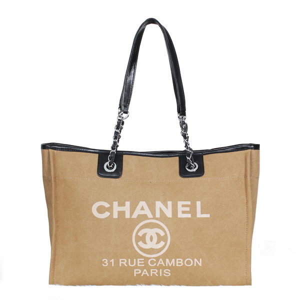Chanel Medium Canvas Shopping Bag A2043 Apricot