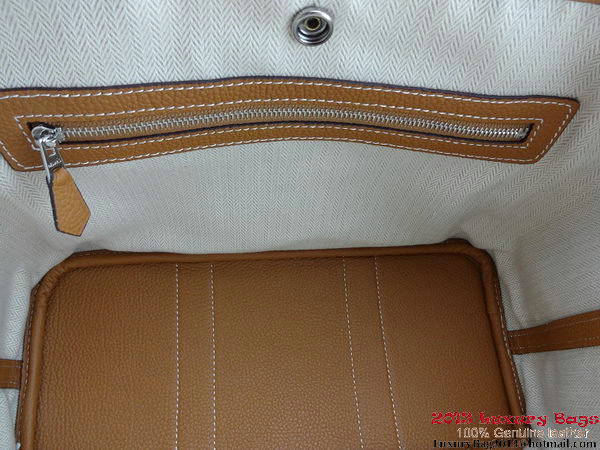 Hermes Garden Party 30CM Bag Fabric Light Brown Hermes Garden Party 30CM Bag Fabric Light Brown