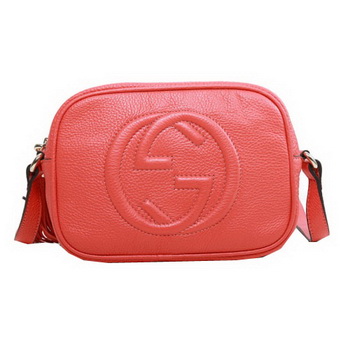 Gucci Soho Calfskin Leather Disco Bag 308364 Light Red Gucci Soho Calfskin Leather Disco Bag 308364 Light Red