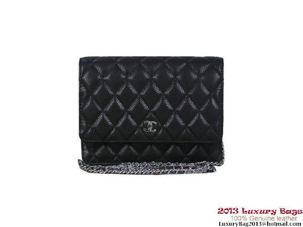 Chanel A33814 Original Cannage Leather mini Flap Bag Black