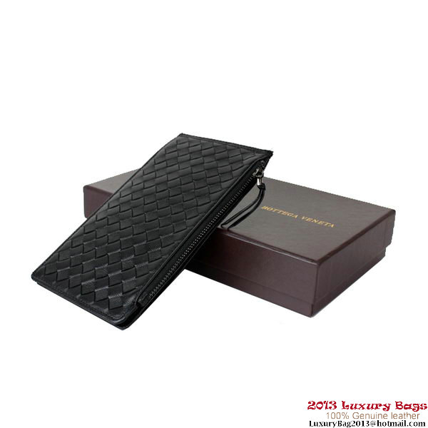 Bottega Veneta Intrecciato Light Calf Card Case BV188 Black