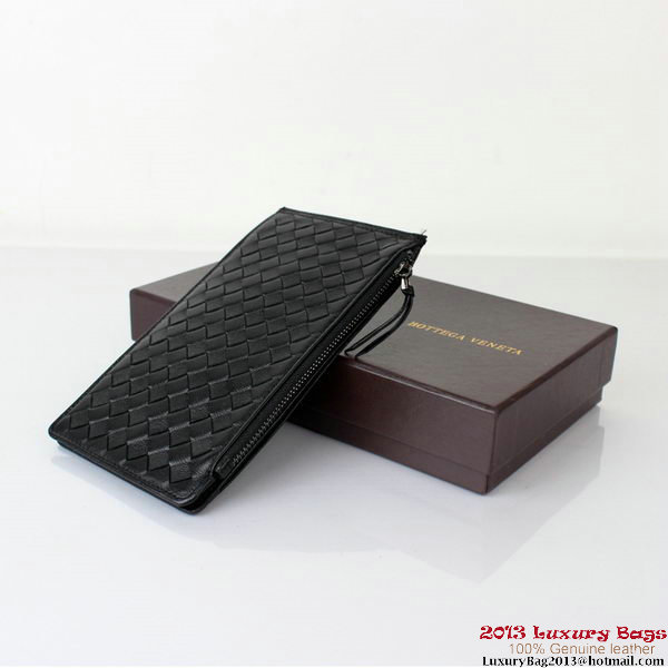 Bottega Veneta Intrecciato Light Calf Card Case BV188 Black Bottega Veneta Intrecciato Light Calf Card Case BV188 Black