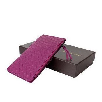 Bottega Veneta Intrecciato Light Calf Card Case BV188 Purple Bottega Veneta Intrecciato Light Calf Card Case BV188 Purple