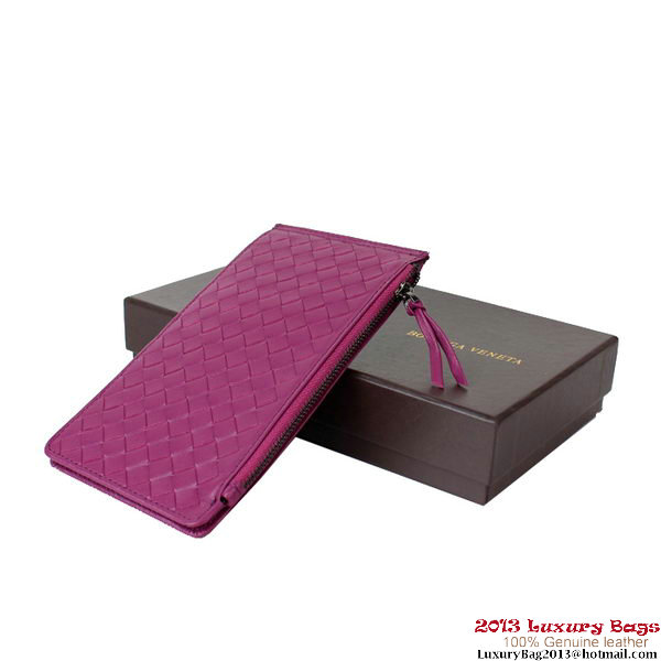 Bottega Veneta Intrecciato Light Calf Card Case BV188 Purple