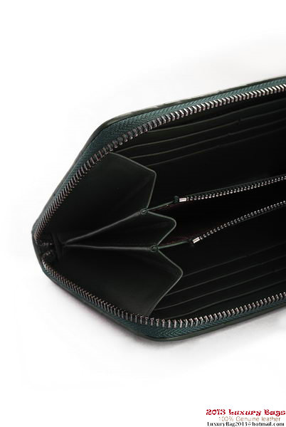 Bottega Veneta Intrecciato Nappa Zippy Wallet BV1571 Green Bottega Veneta Intrecciato Nappa Zippy Wallet BV1571 Green