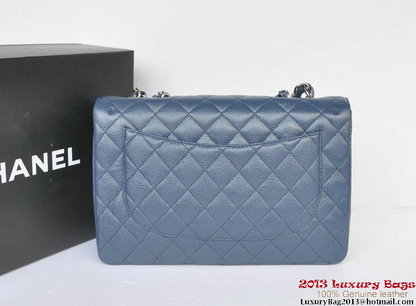 Chanel Jumbo A36076 Blue Classic Cannage Patterns Flap Bag Chanel Jumbo A36076 Blue Classic Cannage Patterns Flap Bag