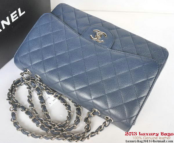 Chanel Jumbo A36076 Blue Classic Cannage Patterns Flap Bag Chanel Jumbo A36076 Blue Classic Cannage Patterns Flap Bag