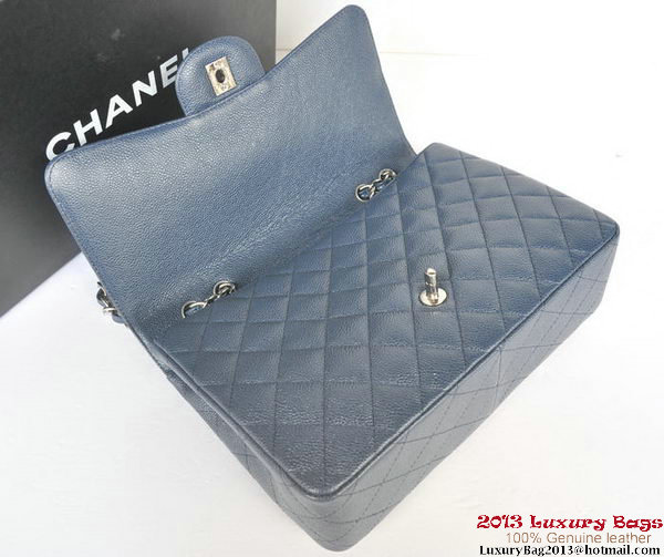 Chanel Jumbo A36076 Blue Classic Cannage Patterns Flap Bag Chanel Jumbo A36076 Blue Classic Cannage Patterns Flap Bag
