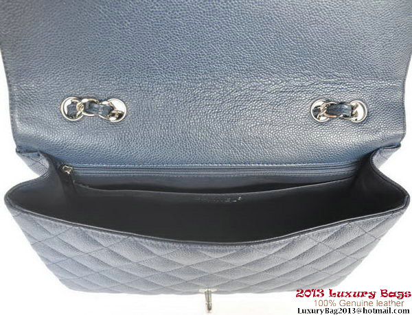 Chanel Jumbo A36076 Blue Classic Cannage Patterns Flap Bag Chanel Jumbo A36076 Blue Classic Cannage Patterns Flap Bag