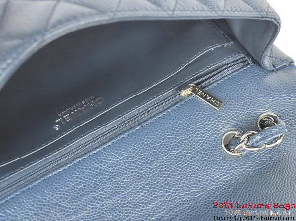 Chanel Jumbo A36076 Blue Classic Cannage Patterns Flap Bag Chanel Jumbo A36076 Blue Classic Cannage Patterns Flap Bag