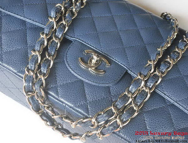 Chanel Jumbo A36076 Blue Classic Cannage Patterns Flap Bag Chanel Jumbo A36076 Blue Classic Cannage Patterns Flap Bag